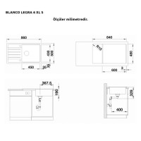 Blanco Legra XL 6S Alumetalik Evye , Mida Alumetalik Armatür Seti - Thumbnail
