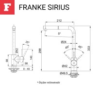 Franke Sirius Spiralli Mutfak Armatürü, Krom yüzey - Thumbnail
