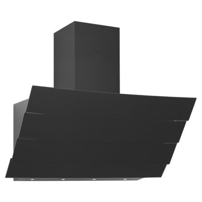 Silverline 3370 ETERNO Duvar Tipi Eğimli Davlumbaz, 90cm, Siyah Cam