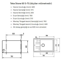 Teka STONE 60 S-TG AUTO METALIK SIYAH Granit Evye - Thumbnail